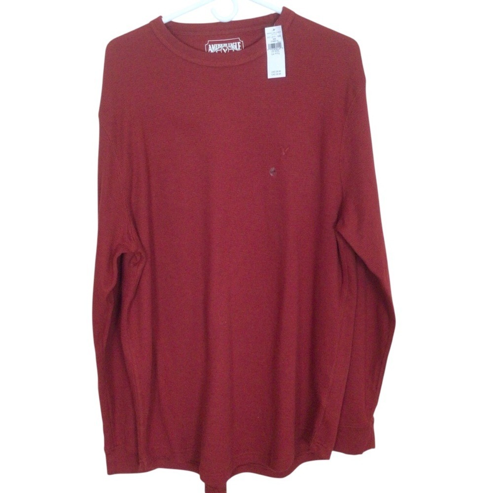 Mens American Eagle Outfitters Red Crewneck Knit Long Sleeve Size 3XL